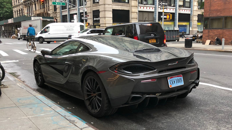 Seychelle’s bitchin’ McLaren consular car parked, legally